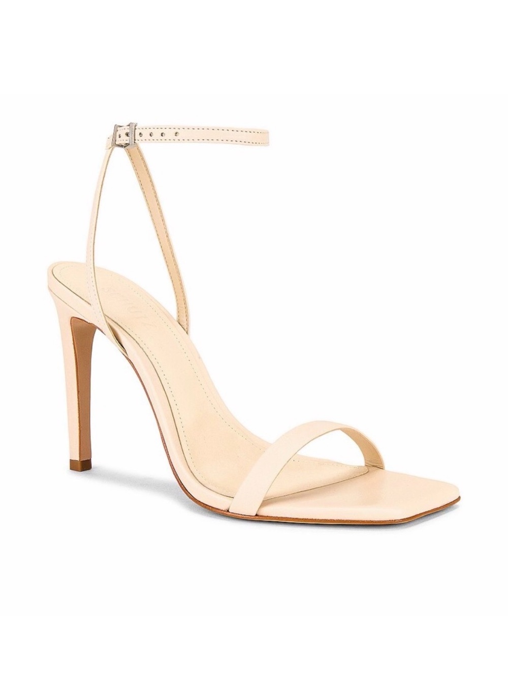 SCHUTZ Cream Ankle-Strap Stiletto Sandal Heel